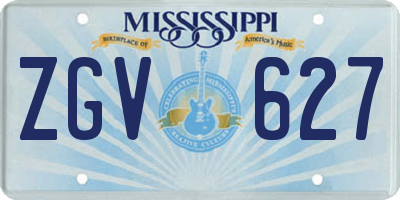 MS license plate ZGV627