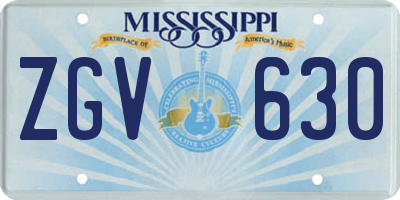 MS license plate ZGV630