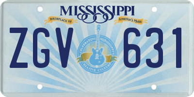 MS license plate ZGV631