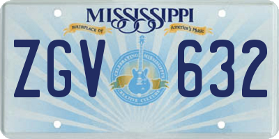 MS license plate ZGV632