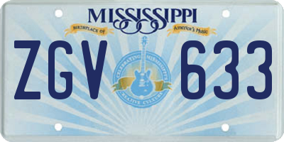 MS license plate ZGV633