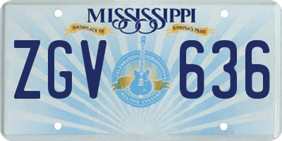 MS license plate ZGV636
