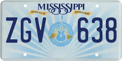 MS license plate ZGV638