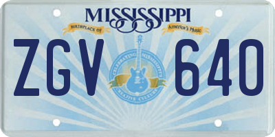 MS license plate ZGV640