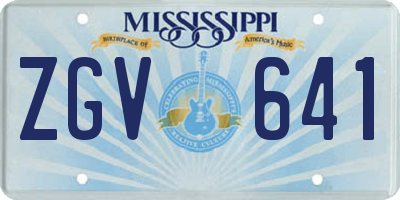 MS license plate ZGV641