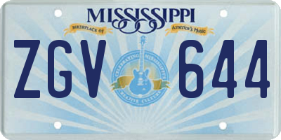 MS license plate ZGV644