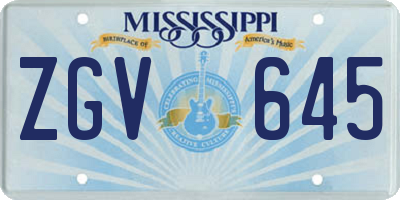 MS license plate ZGV645