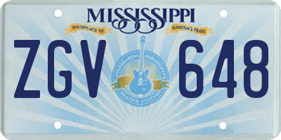 MS license plate ZGV648