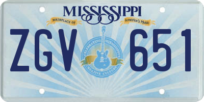 MS license plate ZGV651
