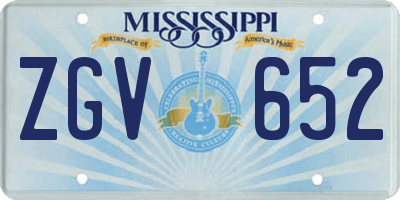 MS license plate ZGV652