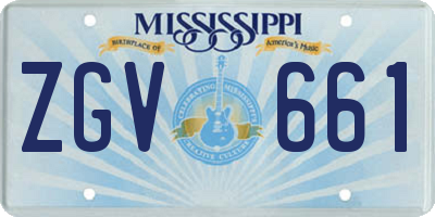 MS license plate ZGV661