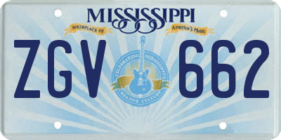 MS license plate ZGV662