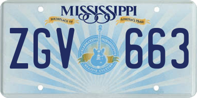 MS license plate ZGV663