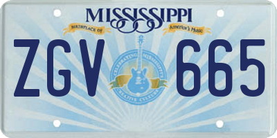 MS license plate ZGV665