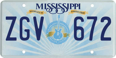MS license plate ZGV672