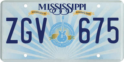 MS license plate ZGV675