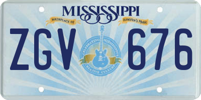 MS license plate ZGV676