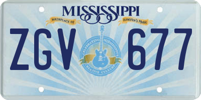MS license plate ZGV677