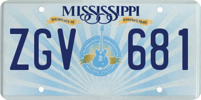MS license plate ZGV681
