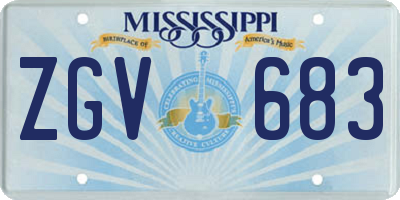 MS license plate ZGV683