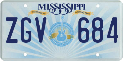 MS license plate ZGV684
