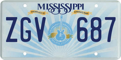 MS license plate ZGV687