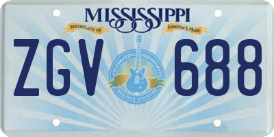 MS license plate ZGV688