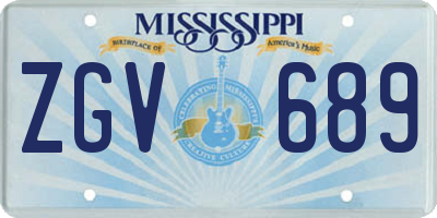 MS license plate ZGV689