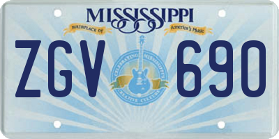 MS license plate ZGV690
