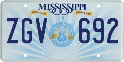 MS license plate ZGV692