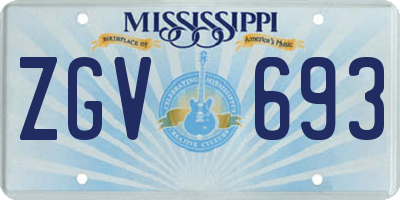 MS license plate ZGV693