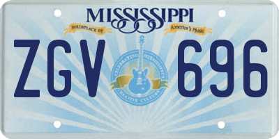 MS license plate ZGV696