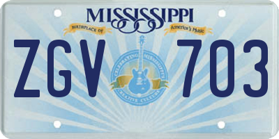 MS license plate ZGV703
