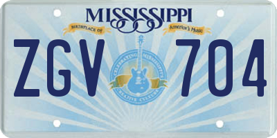 MS license plate ZGV704
