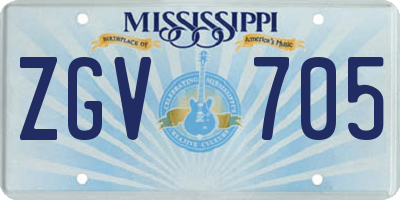 MS license plate ZGV705