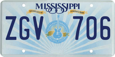 MS license plate ZGV706