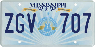 MS license plate ZGV707