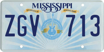 MS license plate ZGV713