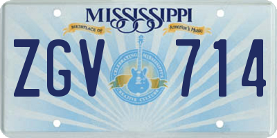 MS license plate ZGV714