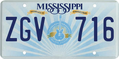 MS license plate ZGV716