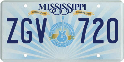 MS license plate ZGV720