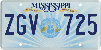 MS license plate ZGV725