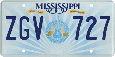 MS license plate ZGV727