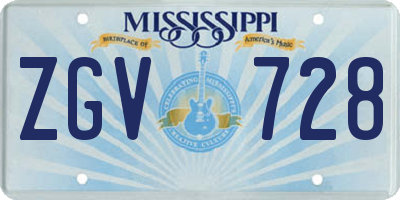 MS license plate ZGV728