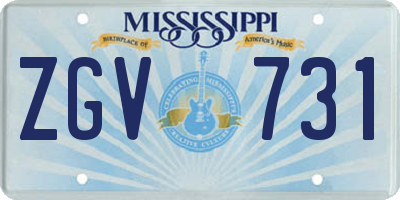 MS license plate ZGV731