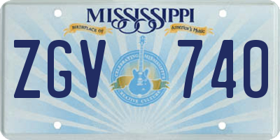 MS license plate ZGV740