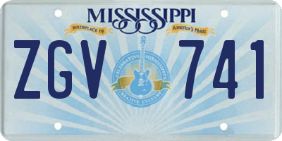 MS license plate ZGV741