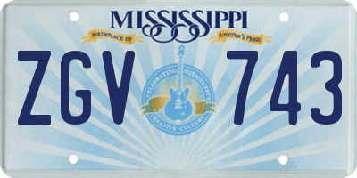 MS license plate ZGV743