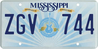 MS license plate ZGV744