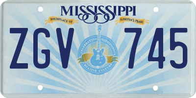 MS license plate ZGV745